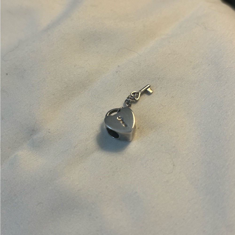 Silver Pandora Heart Lock and Key Lock charm